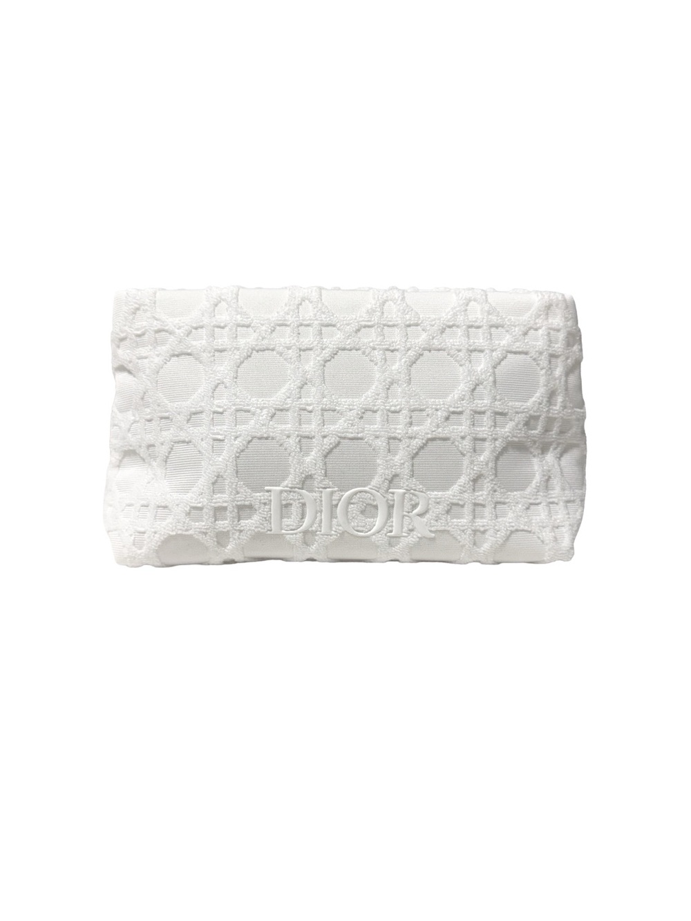 Dior White Embroidered Logo Cosmetic Bag Pouch - Picture 2 of 7